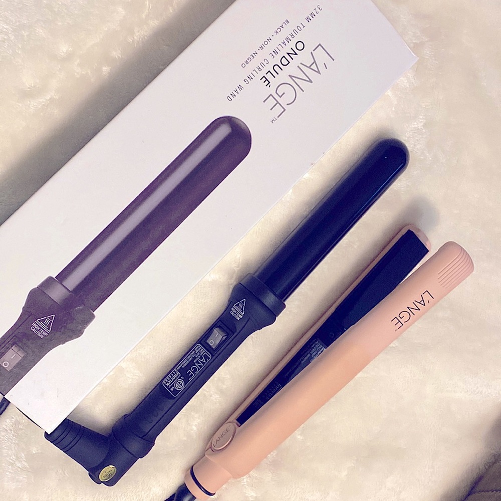 L’ANGE 32mmTourmaline ceramic curling wand/L’ANGE ceramic flat iron (blush)